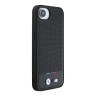 BMW для iPhone 16e чехол M-Collection PU Perforated Tricolor Metal logo Hard Black (MagSafe)