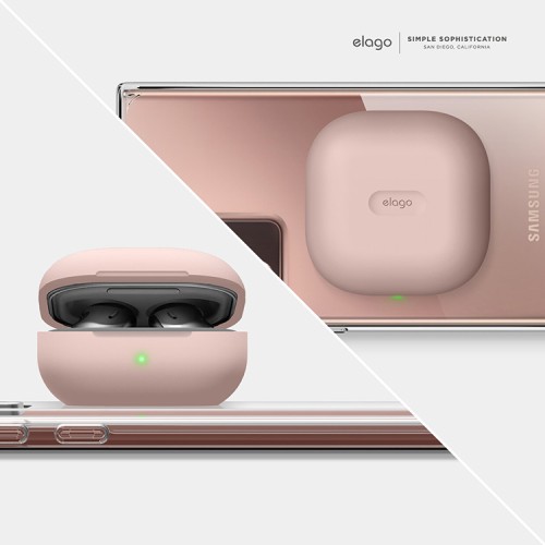 Силиконовый чехол Elago Silicone case для Galaxy Buds 2/Live/Pro, Sand Pink