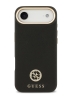Guess для iPhone Air чехол PU Grained 4G Diamond metal logo Gold camera Hard Black (MagSafe)