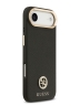 Guess для iPhone Air чехол PU Grained 4G Diamond metal logo Gold camera Hard Black (MagSafe)