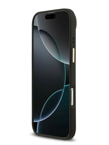 Guess для iPhone Air чехол PU Grained 4G Diamond metal logo Gold camera Hard Black (MagSafe)