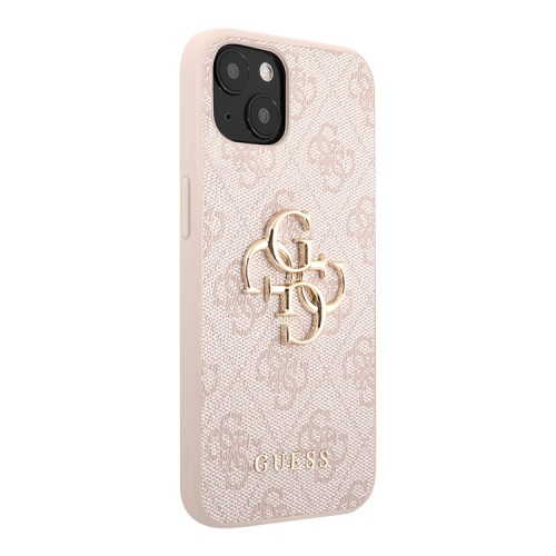 Guess 4G Big metal logo чехол для iPhone 13, розовый