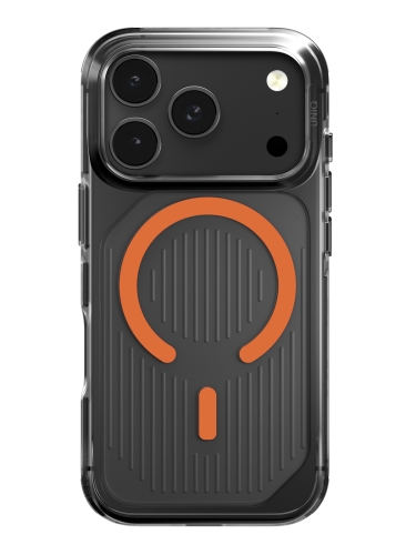 Uniq для iPhone 17 Pro чехол Combat Active Frost Smoke/Orange (MagSafe)