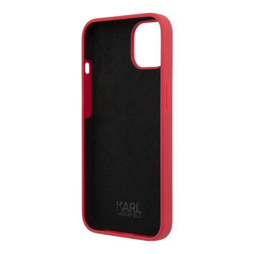 Чехол Karl Lagerfeld Liquid silicone Choupette Hard для iPhone 13, красный
