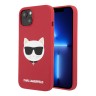 Чехол Karl Lagerfeld Liquid silicone Choupette Hard для iPhone 13, красный