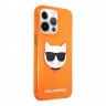 Чехол Karl Lagerfeld TPU FLUO Choupette Hard для iPhone 13 Pro, оранжевый