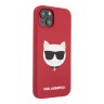 Karl Lagerfeld Liquid silicone Choupette Hard чехол для iPhone 13 mini, красный