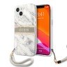 Чехол Guess Marble Hard +Nylon hand cord для iPhone 13, серый
