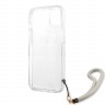 Чехол Guess Marble Hard +Nylon hand cord для iPhone 13, серый