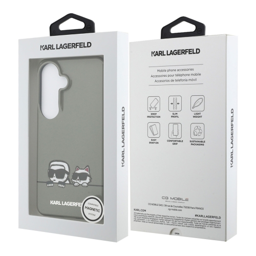 Karl Lagerfeld для Galaxy S26 чехол IML Sketch Karl & Choupette On Line Hard Black (MagSafe)