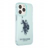 Чехол U.S. Polo TPU FLUO Logo Big horse Hard для iPhone 13 Pro Max, голубой