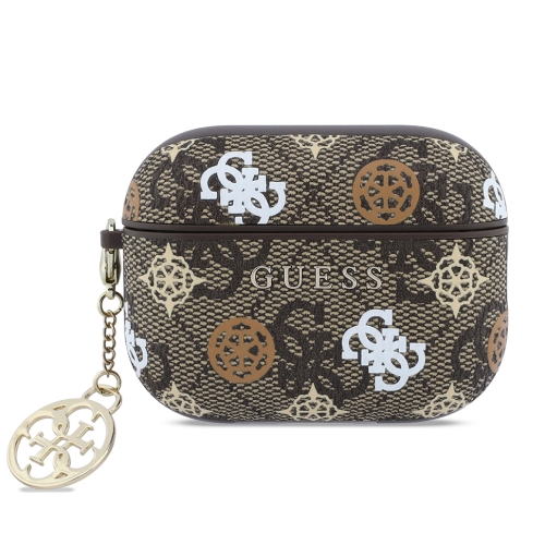 Guess для Airpods Pro 3 чехол PU 4G Colored Peony with 4G Charm Brown