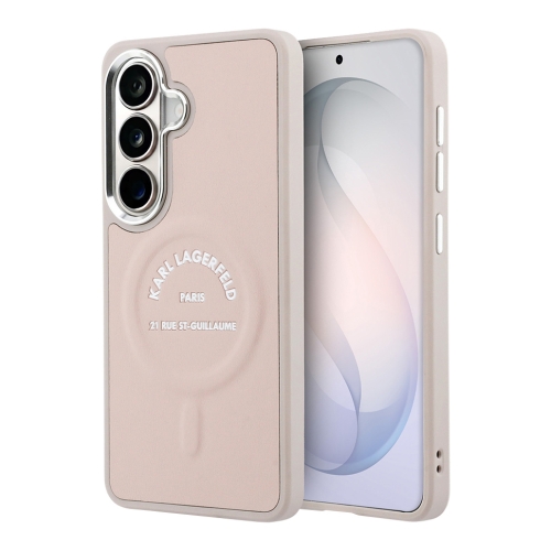 Karl Lagerfeld для Galaxy S26+ чехол PU Smooth leather RSG logo Metal camera Hard Pink (MagSafe)