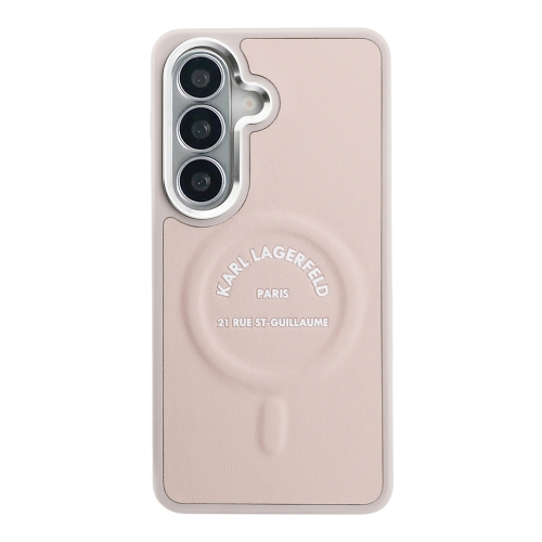 Karl Lagerfeld для Galaxy S26+ чехол PU Smooth leather RSG logo Metal camera Hard Pink (MagSafe)
