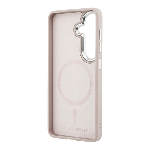 Karl Lagerfeld для Galaxy S26+ чехол PU Smooth leather RSG logo Metal camera Hard Pink (MagSafe)
