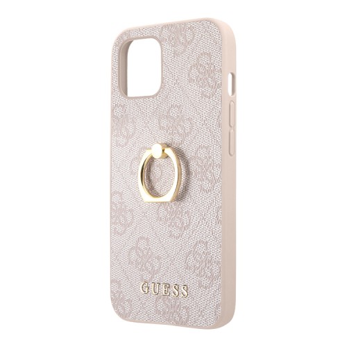 Чехол Guess PU 4G + Ring Hard для iPhone 14, розовый