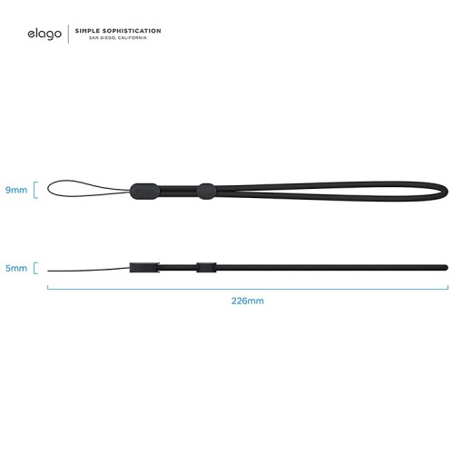 Шнурок на руку Elago Nylon Wrist Round Strap для AirPods, черный