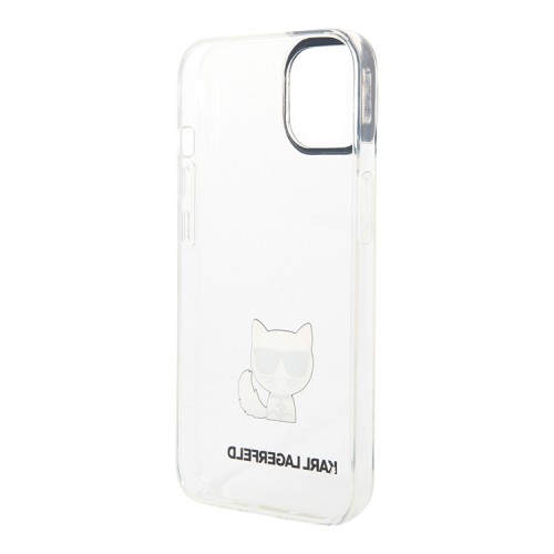 Чехол Lagerfeld Choupette body TPU Hard для iPhone 14, прозрачный/черный