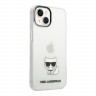 Чехол Lagerfeld Choupette body TPU Hard для iPhone 14, прозрачный/черный