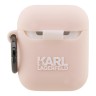 Чехол Lagerfeld Silicone case with ring NFT 3D Karl для Airpods 1/2, розовый