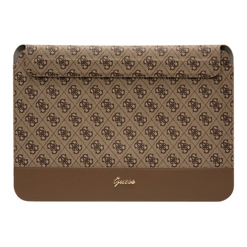 Чехол Guess Sleeve 4G Bottom stripe Metal logo для ноутбуков 13-14", коричневый