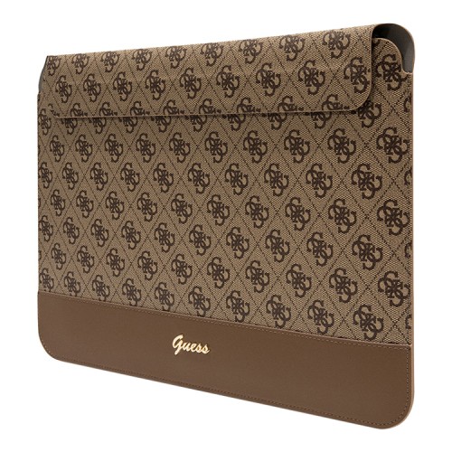 Чехол Guess Sleeve 4G Bottom stripe Metal logo для ноутбуков 13-14", коричневый