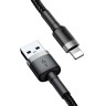 Кабель Baseus Cafule USB-A/Lightning (0.5 м), черный/серый