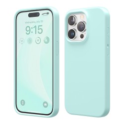 Elago для iPhone 15 Pro чехол Soft silicone (Liquid) Aqua Sky