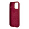 Guess для iPhone 15 Pro Max чехол Liquid silicone Gold metal logo & Camera frame Hard Magenta