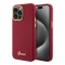 Guess для iPhone 15 Pro Max чехол Liquid silicone Gold metal logo & Camera frame Hard Magenta