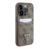 Guess для iPhone 15 Pro чехол PU 4G Double cardslot Triangle metal logo Hard Brown