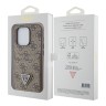 Guess для iPhone 15 Pro чехол PU 4G Double cardslot Triangle metal logo Hard Brown