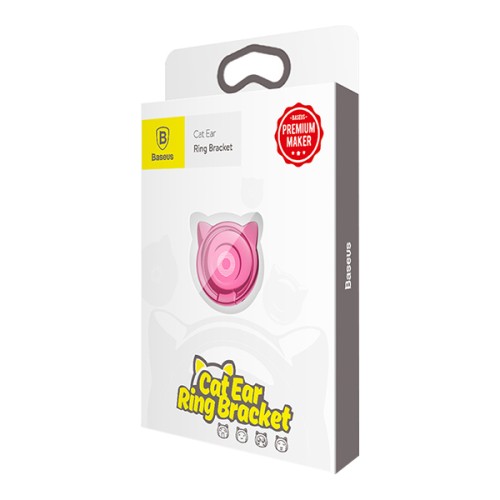 Кольцо держатель Baseus Cat Ear Ring Bracket для телефона, розовый