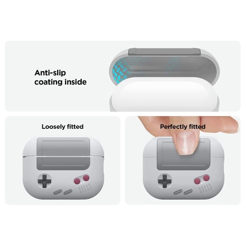 Elago для AirPods Pro 2 (all) чехол Unique AW5 Game console with Round strap Light Grey