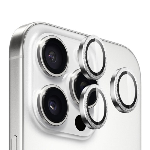 BlueO стекло для iPhone 16 Pro/16 Pro Max, Camera lens Armor Aluminium 3 шт. Silver Diamond (+installer)