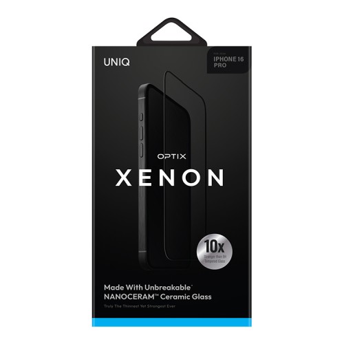 Uniq стекло для iPhone 16 Pro OPTIX XENON Nanoceramic Clear/Black (+installer)