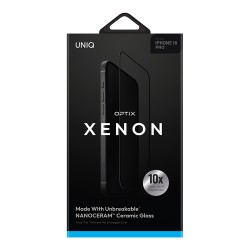 Uniq стекло для iPhone 16 Pro OPTIX XENON Nanoceramic Clear/Black (+installer)