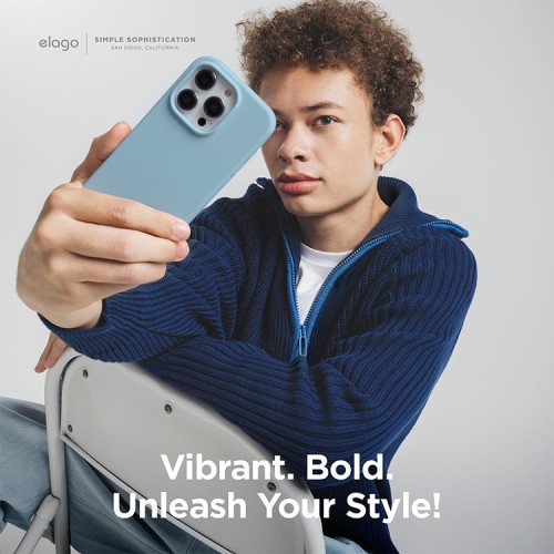 Elago для iPhone 15 чехол Soft silicone (Liquid) Sky Blue