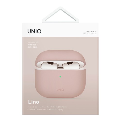 Uniq для Airpods 4 чехол LINO Liquid silicone Pink