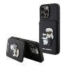 Karl Lagerfeld для iPhone 16 Pro чехол Cardslot Stand PU Saffiano NFT Karl & Choupette Hard Black