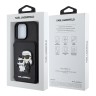 Karl Lagerfeld для iPhone 16 Pro чехол Cardslot Stand PU Saffiano NFT Karl & Choupette Hard Black