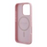 Guess для iPhone 16 Pro чехол PU Grained leather Small 4G metal logo Hard Pink (MagSafe)