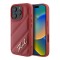 Karl Lagerfeld для iPhone 16 Pro чехол PU Quilted Signature metal logo Hard Red