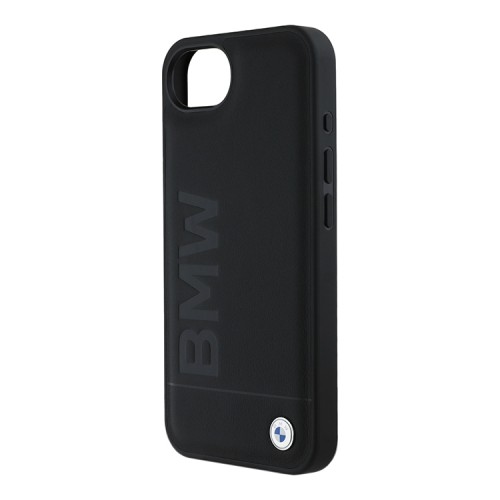 BMW для iPhone 16e чехол Signature Leather Logo imprint Metal logo Hard Black