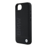 BMW для iPhone 16e чехол Signature Leather Logo imprint Metal logo Hard Black