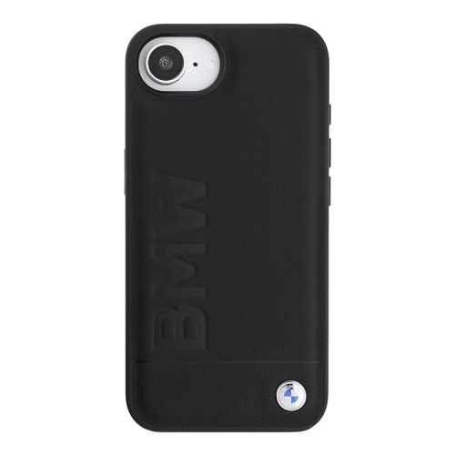 BMW для iPhone 16e чехол Signature Leather Logo imprint Metal logo Hard Black