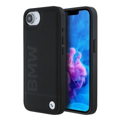 BMW для iPhone 16e чехол Signature Leather Logo imprint Metal logo Hard Black