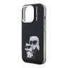 Karl Lagerfeld для iPhone 15 Pro Max чехол PC/TPU Aquarelle Karl & Choupette Black