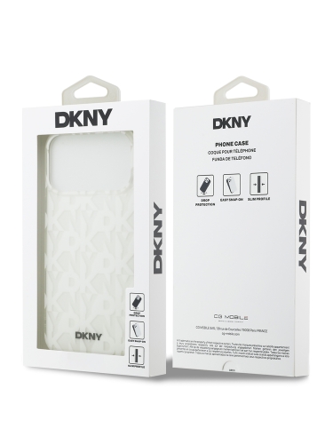 DKNY для iPhone 17 Pro Max чехол IML Double layer Grid Pattern Hard White