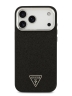 Guess для iPhone 17 Pro Max чехол Fixed Glitters Tringle metal logo Silver cam Hard Black (MagSafe)